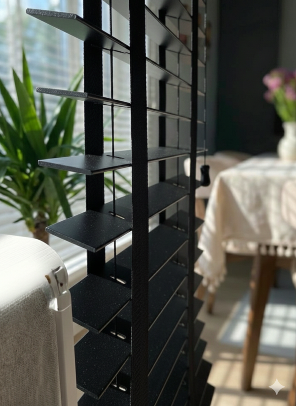 siyah ahşap jaluzi 50mm