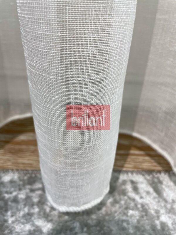 ekru kırık beyaz ponpon pufy keten görünümlü tül perde (kopya)