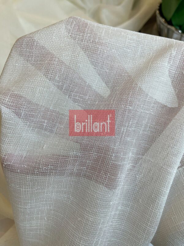 ekru kırık beyaz ponpon pufy keten görünümlü tül perde (kopya)