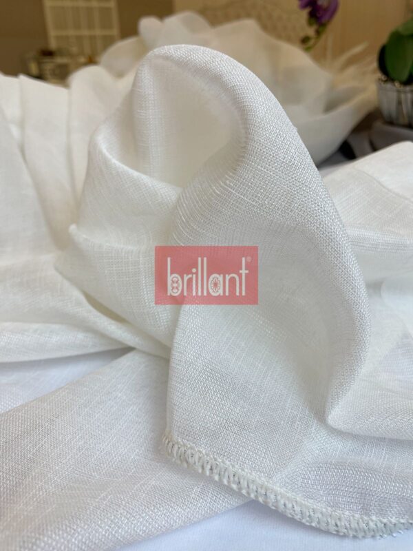 ekru kırık beyaz ponpon pufy keten görünümlü tül perde (kopya)