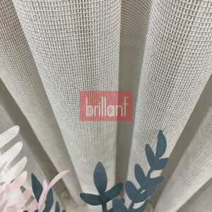 GRİ Renk Modern Dokulu Örme Tül Perde