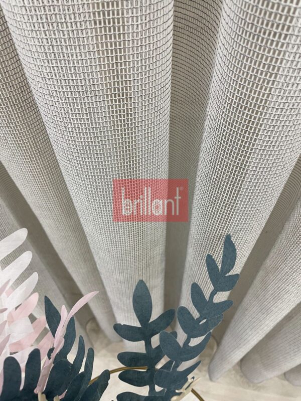 GRİ Renk Modern Dokulu Örme Tül Perde GRİ Renk Modern Dokulu Örme Tül Perde