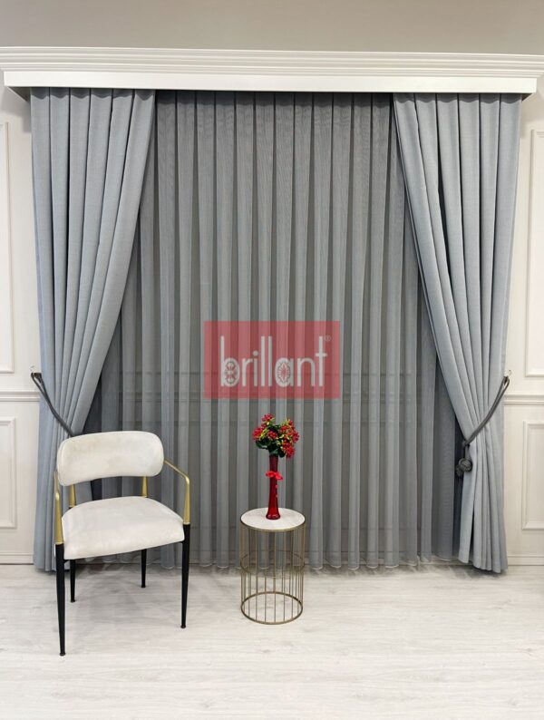 koyu grİ renk modern dokulu Örme tül