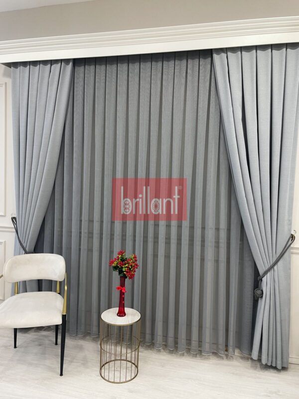 koyu grİ renk modern dokulu Örme tül