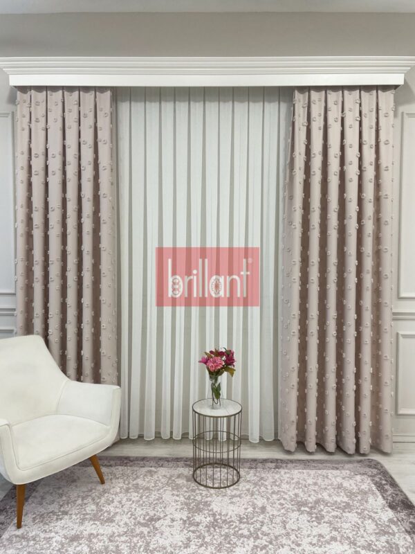 antrasit renk ponponlu pufy fon perde (kopya)