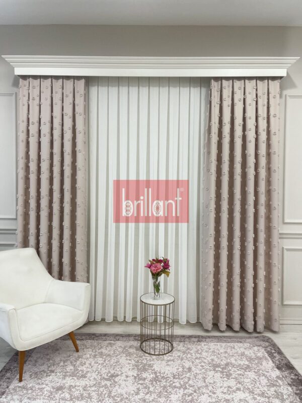 antrasit renk ponponlu pufy fon perde (kopya)