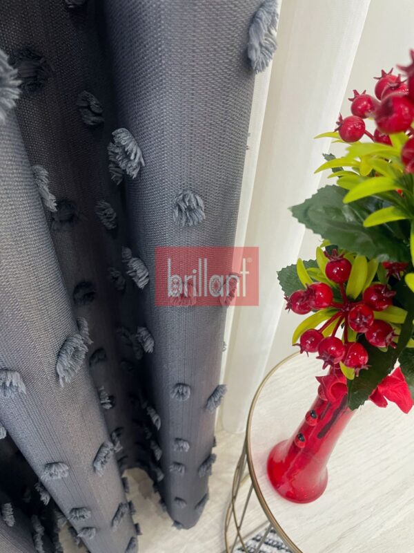 kiremit rengi ponponlu pufy fon perde (kopya)