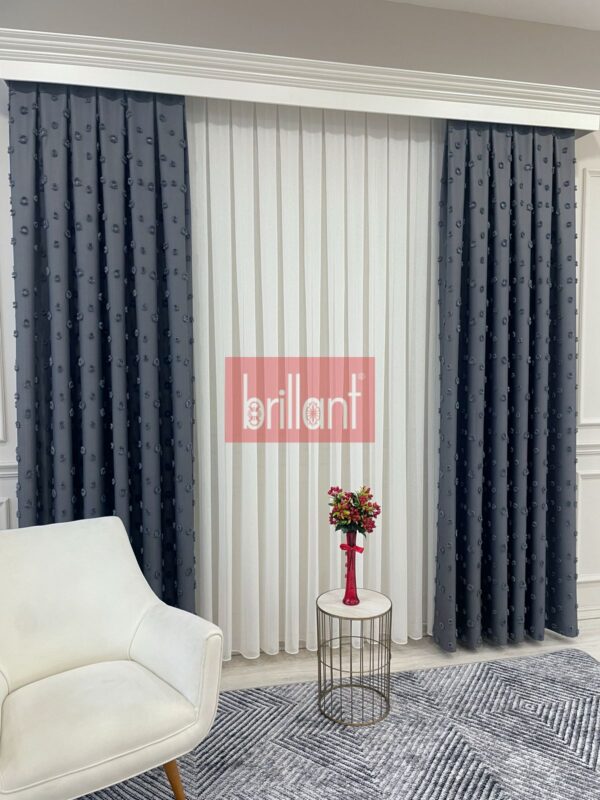 kiremit rengi ponponlu pufy fon perde (kopya)