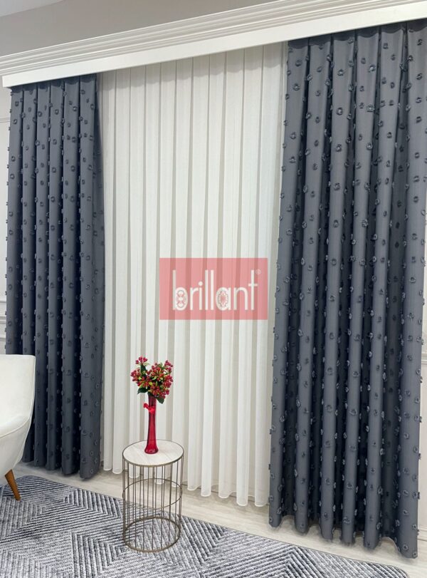 kiremit rengi ponponlu pufy fon perde (kopya)