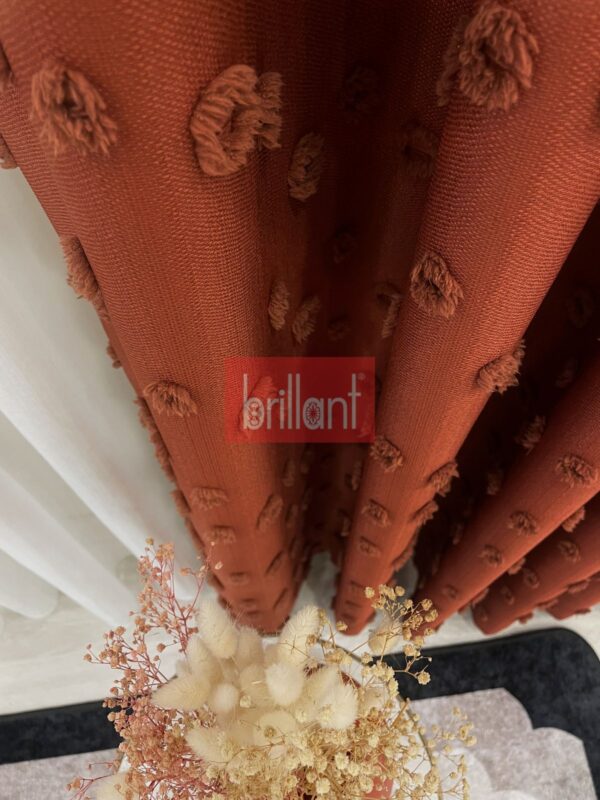 bej renk ponponlu pufy fon perde (kopya)