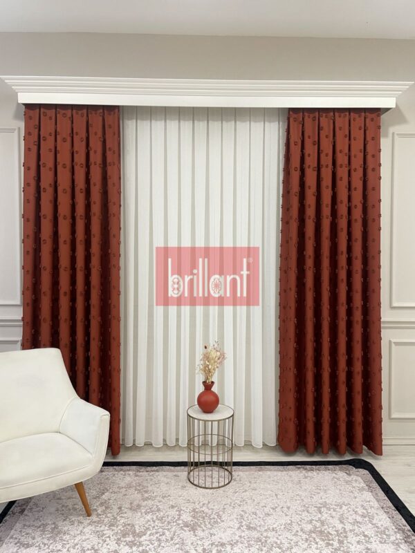 bej renk ponponlu pufy fon perde (kopya)