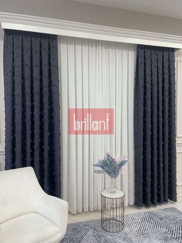 koyu grİ renk modern dokulu Örme tül (kopya)