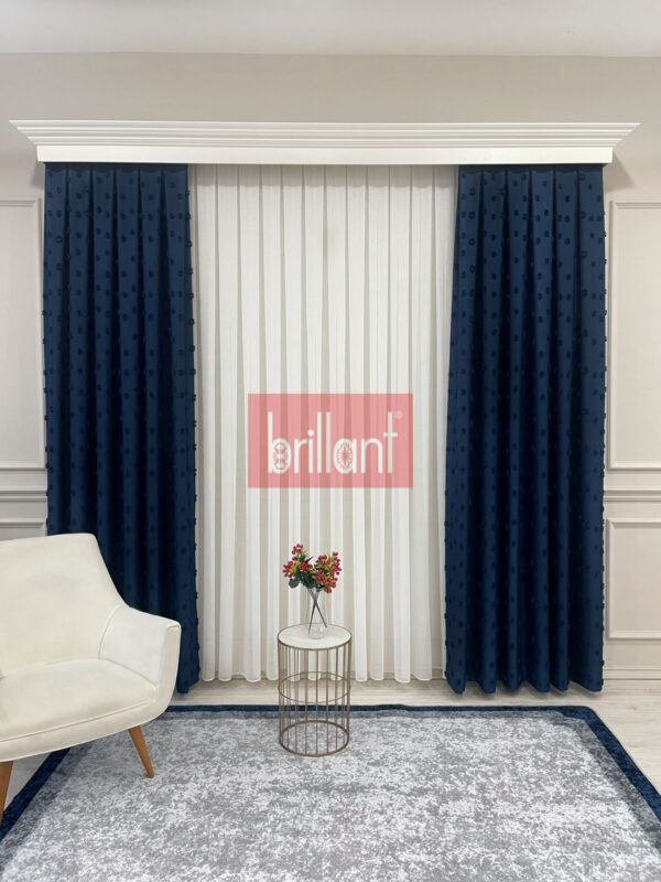 kiremit rengi ponponlu pufy fon perde (kopya)