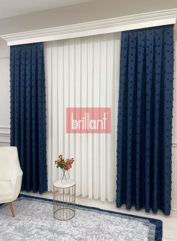 kiremit rengi ponponlu pufy fon perde (kopya)