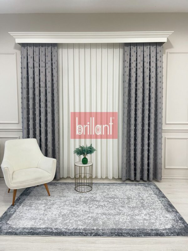 koyu gri renk ponponlu pufy fon perde (kopya)