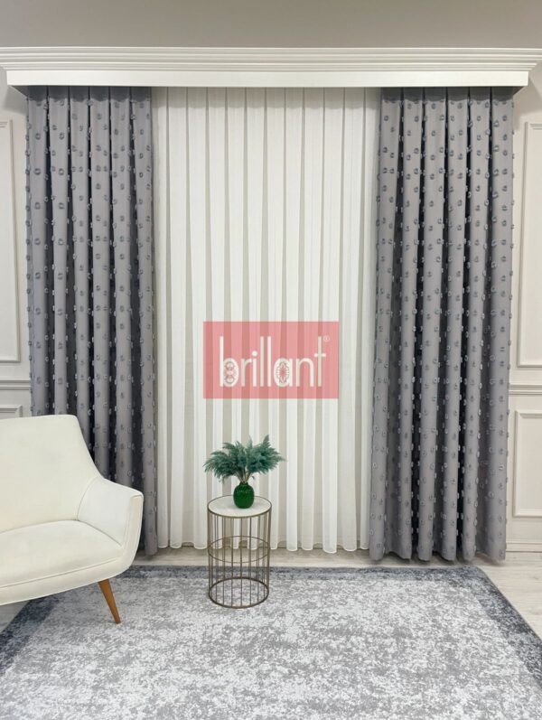 koyu gri renk ponponlu pufy fon perde (kopya)